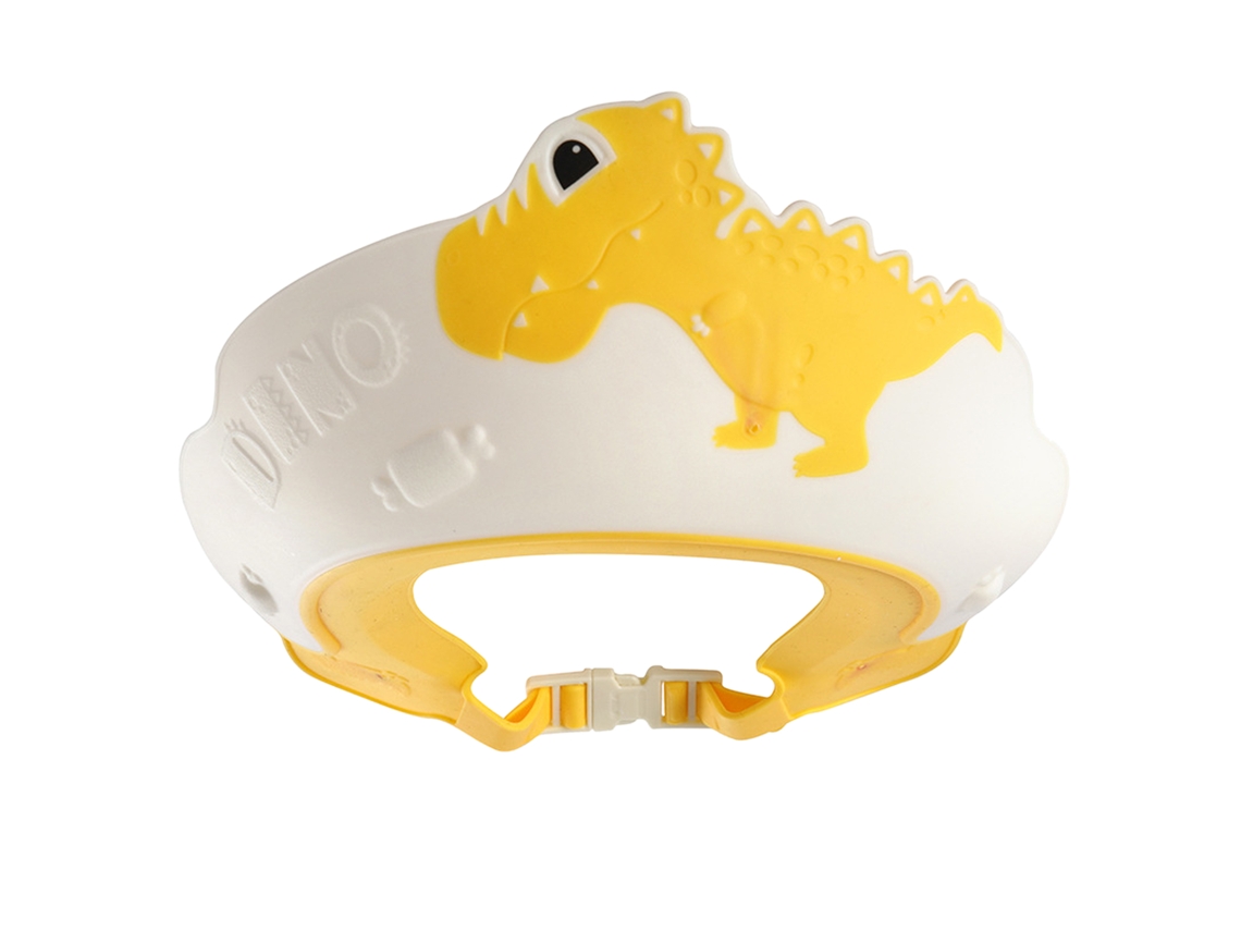 Gorro De Champú Para Niños, Diseño De Dinosaurio Amarillo, Suave, Drenaje Eficiente, Portátil.