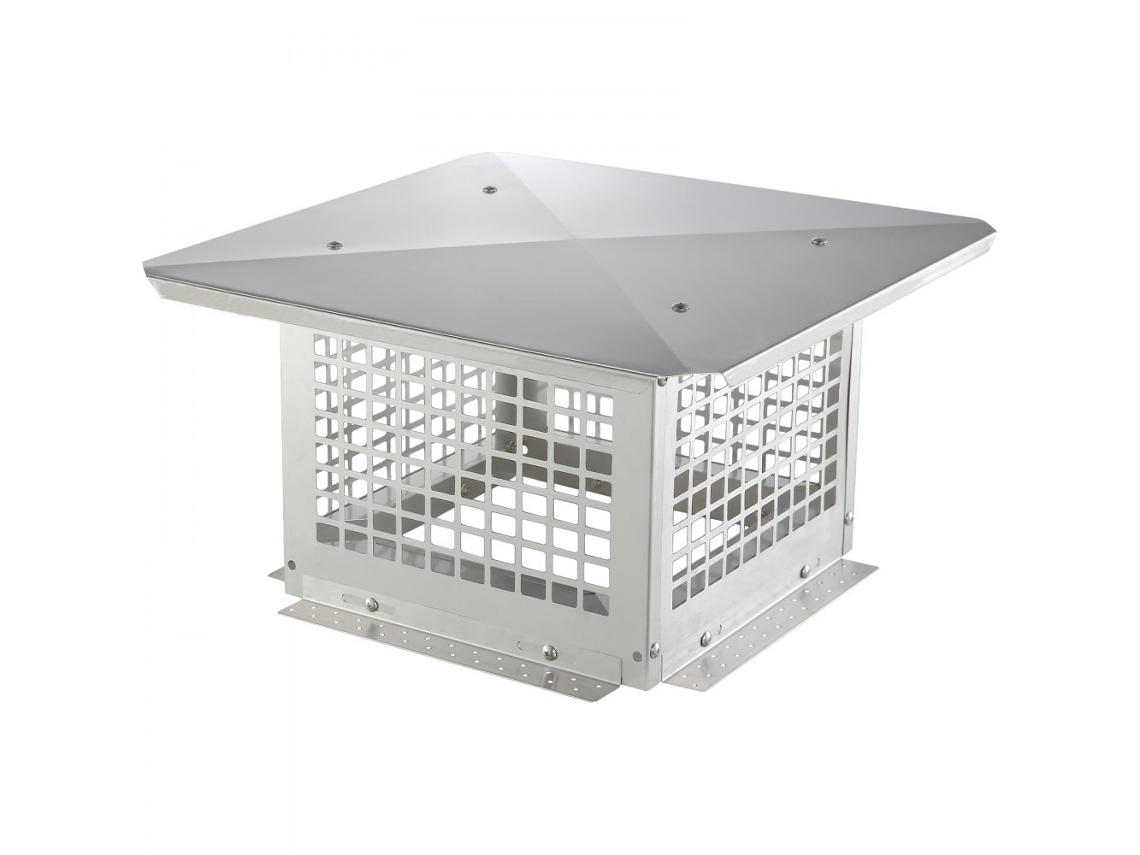 Tapa de chimenea de acero inoxidable de 305 x 305 mm con protección contra aves Tekmaquinas
