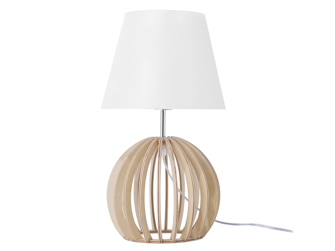 Lámpara de mesa BELIANI Samo de Madera contrachapada Blanco 22x22x41