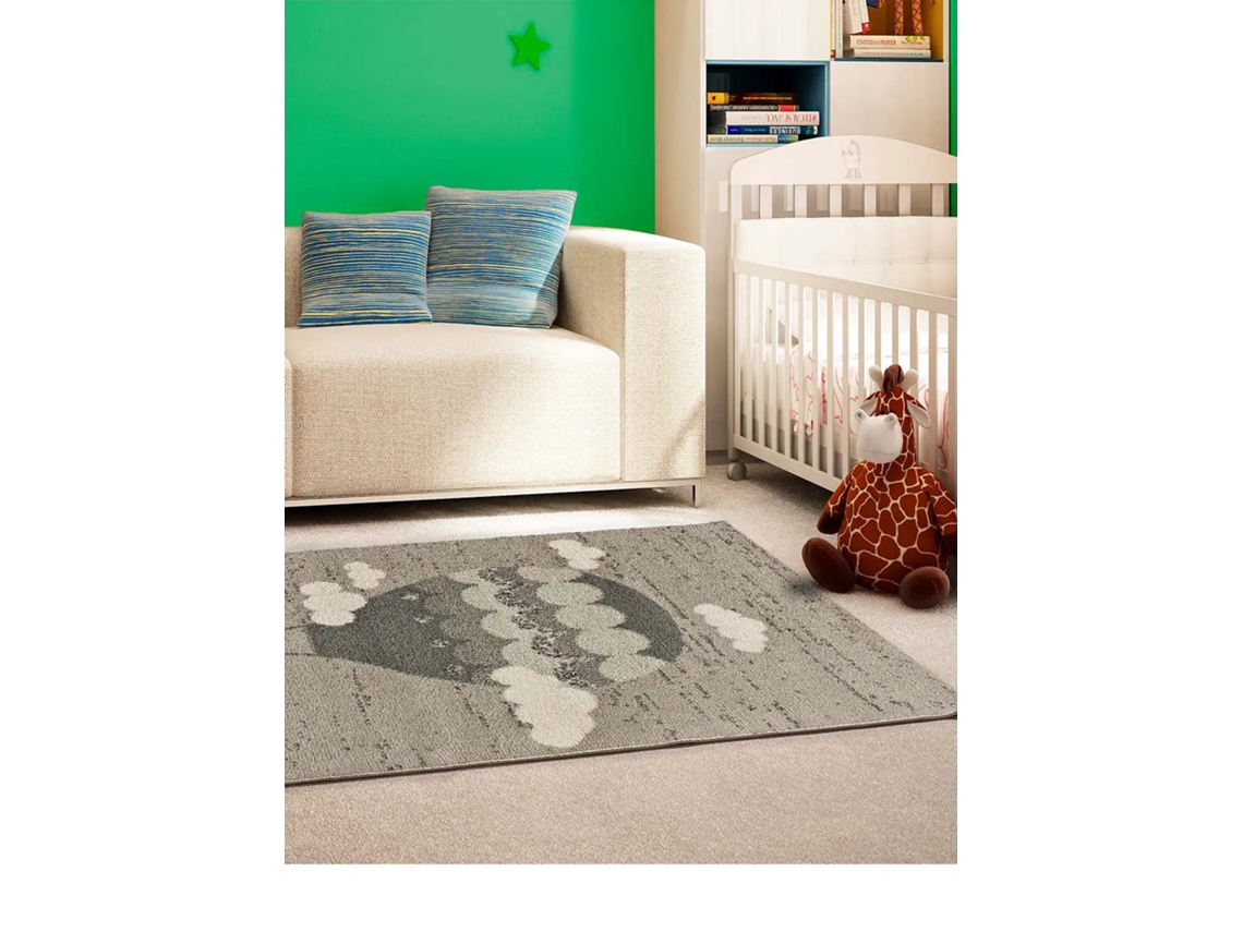 Alfombra infantil reciclada ATTICGO (Cranberry - Gris - 115x170 cm)