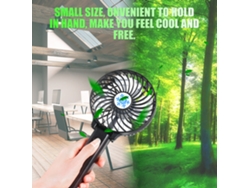 Ventilador Plegable Portátil Recargable Por Usb, 180°, 3 Velocidades, Para Uso En Interiores Y Exteriores (negro)