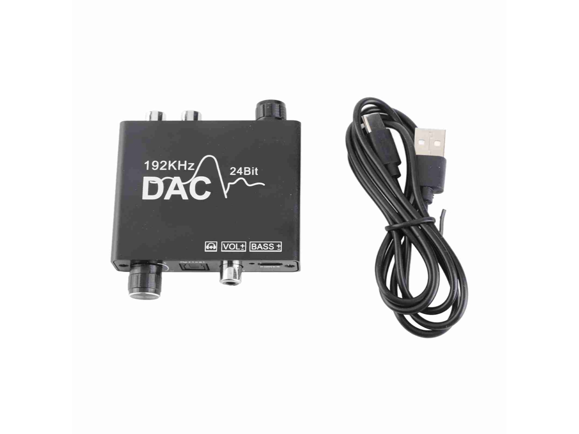 Convertidor Digital A Analógico De 192 Khz Con Ajuste De Volumen Y Graves Para Cine En Casa.