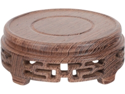 Soporte Redondo De Madera Para Tetera Y Taza, Bandeja Decorativa De Exhibición.