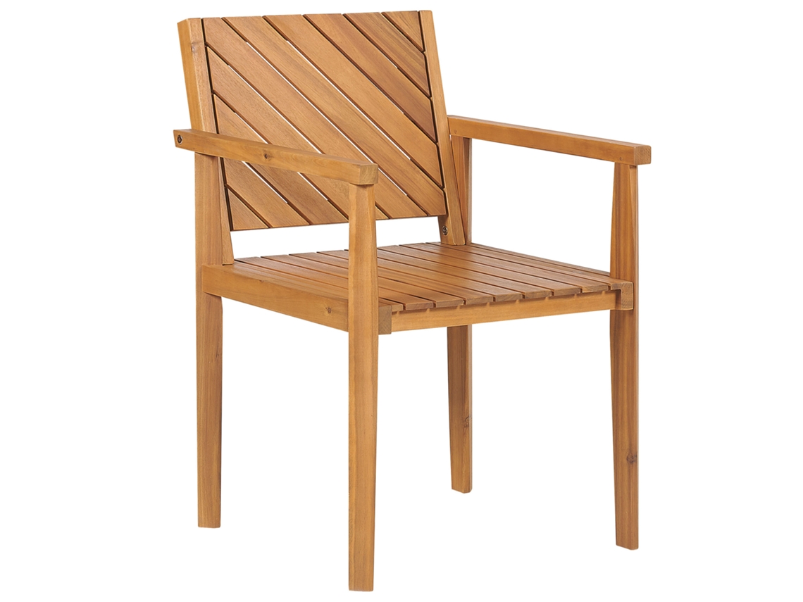 Silla de jardín BELIANI Baratti de Madera de acacia Madera clara 55x40x82