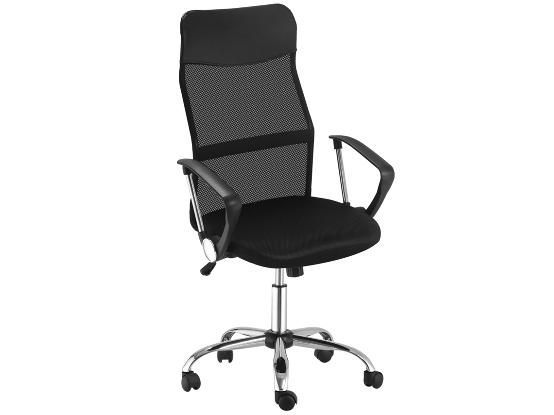 Cadeira De Escritório Ergonômica Com Apoio De Cabeça Preta