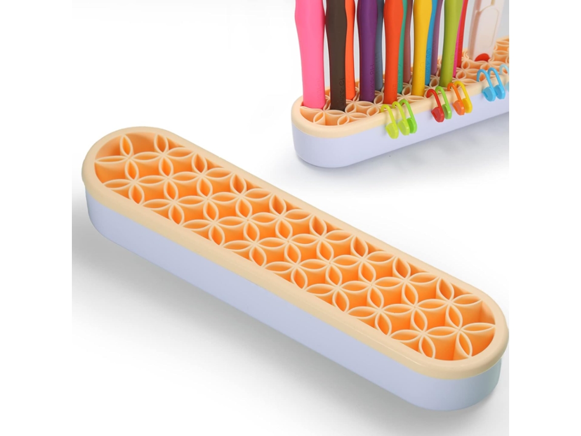 Portaagujas de crochet - Organizador - Amarillo - Silicona