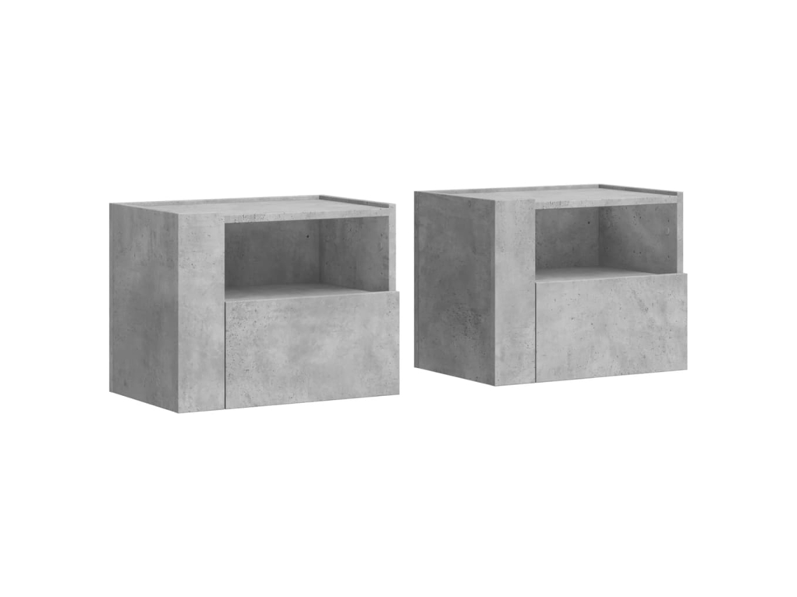 Juego de 2 mesitas de noche de pared MAISON EXCLUSIVE, gris cemento (45 x 30 x 35 cm)