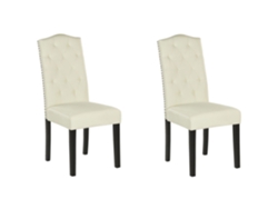 Conjunto de 2 cadeiras elegantes para sala de jantar BELIANI Shirley de Poliéster Creme 46x60x103