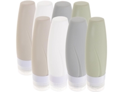 Conjunto De 8 Recipientes De Silicone Recarregáveis Para Viagem, Ideais Para Artigos De Higiene Pessoal, Loções E Outros Produtos.