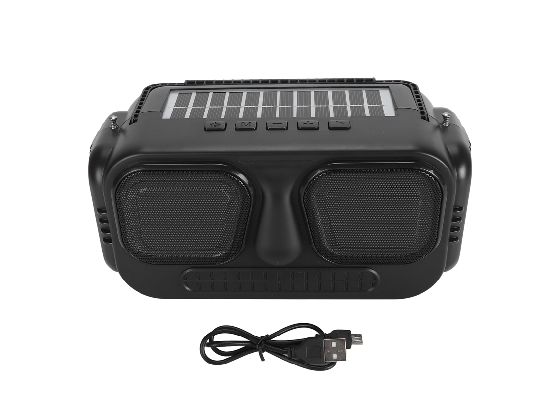 Altavoz Bluetooth LAXISCREED con energía solar, USB, tarjeta TF y radio RGB.