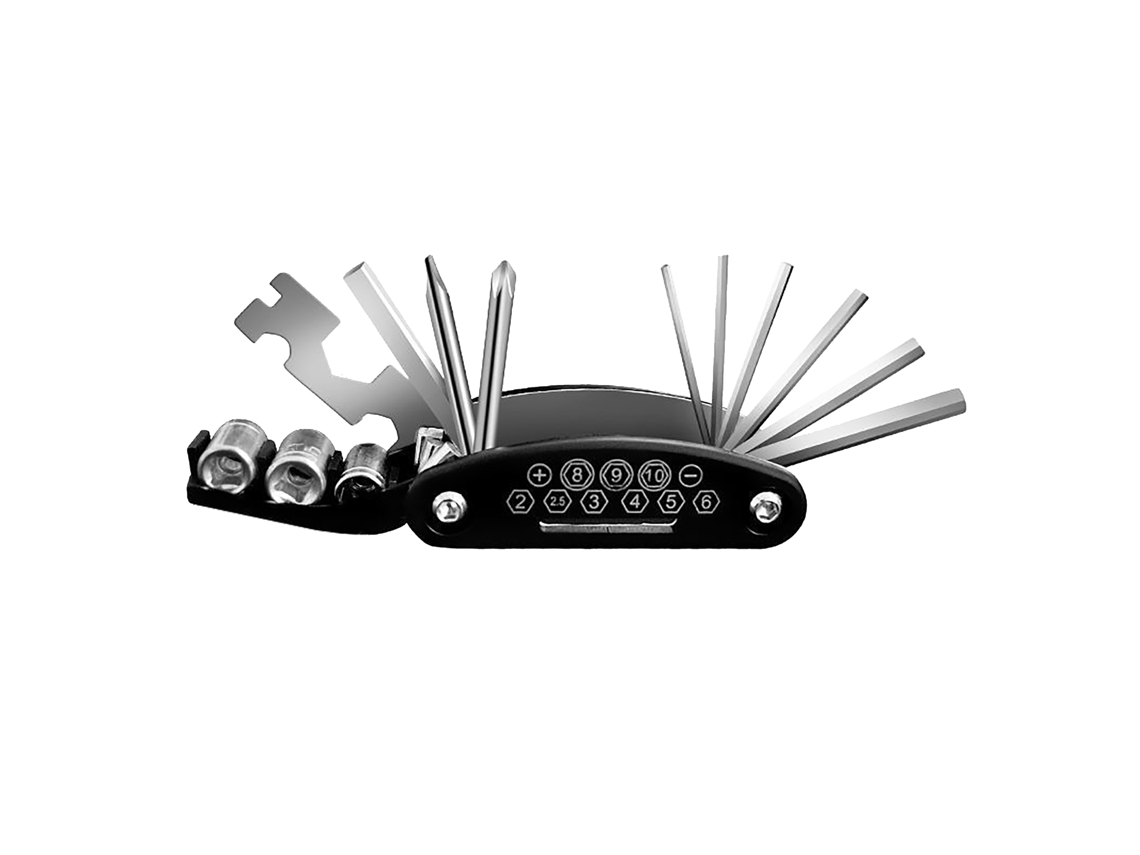 Kit de destornilladores plegables 16 en 1, multifuncional, de acero al carbono, portátil para uso doméstico.