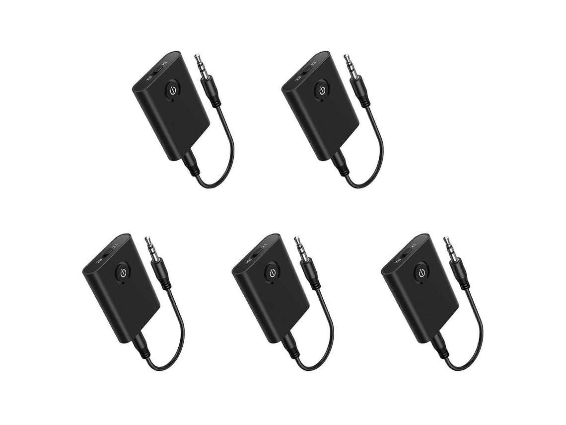 Adaptador Bluetooth 5.3 para avión con 5 unidades, para conectar 2 auriculares inalámbricos, transmisor y receptor Bluetooth para uso en vuelo.