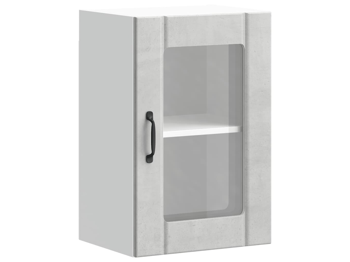 Maison Exclusive - Armario De Pared Para Cocina Puerta Cristal Lucca Gris Hormigón