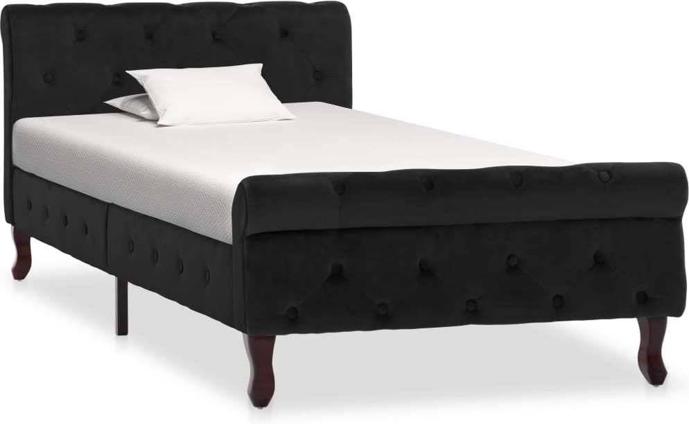 Cama VIDAXL (Negro - Tela - Compatible con Colchón: 90x200 cm)