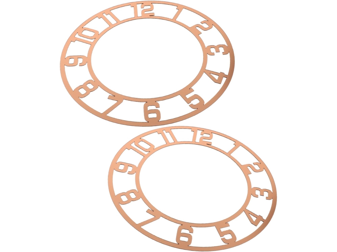 Juego de 2 relojes de pared digitales redondos de acrílico espejado con números arábigos, autoadhesivos, para sala de estar Gokoco