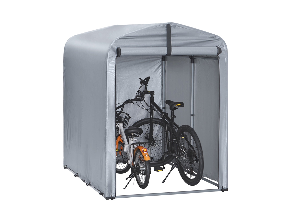 Tienda de garaje exterior para bicicletas, motos y herramientas, impermeable, color plata, 120 x 176 x 163 cm. Sobuy