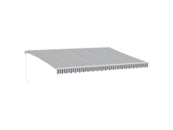Maison Exclusive - Toldo Retráctil Manual Luz Led Antracita Y Blanco 500x350 Cm