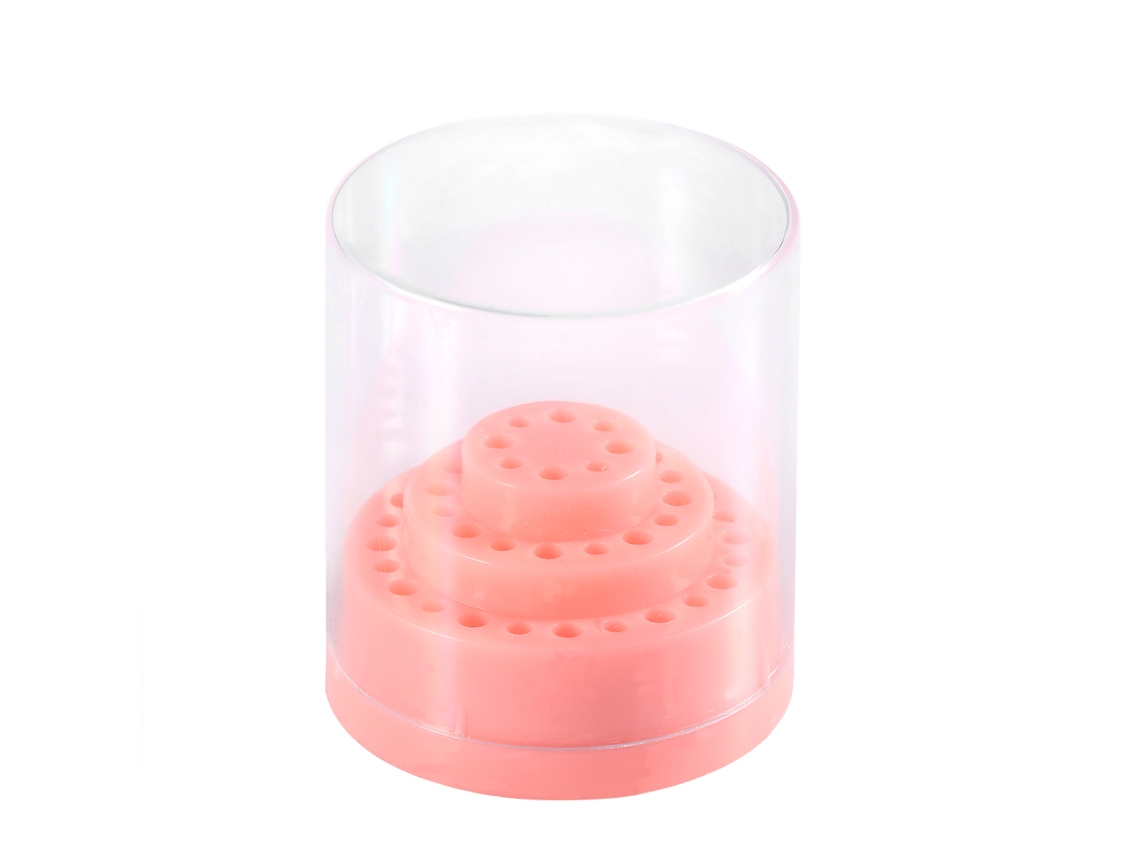 Caja portátil de almacenamiento y exhibición Rebe para brocas de taladro de uñas con 48 compartimentos.