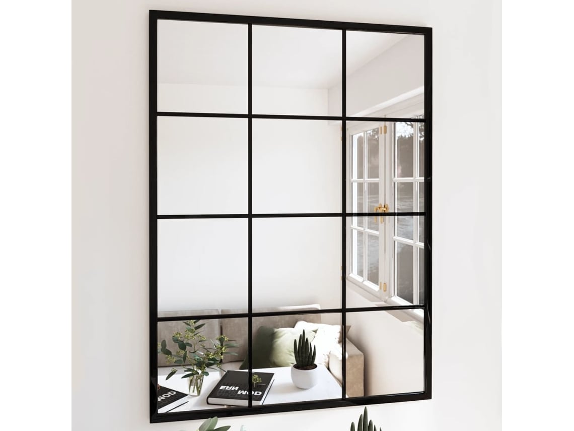 Espejo de pared de metal negro de 80 x 60 cm, DKD HOME DECOR