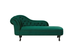 Chaise longue izquierdo BELIANI Nimes de Terciopelo Verde 169x65x79