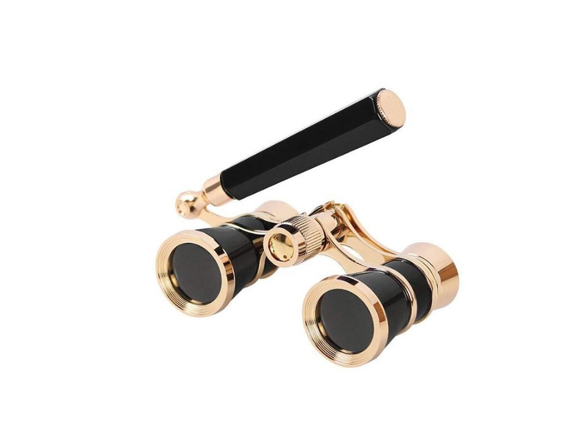 Prismáticos retro 3x25 con mango óptico totalmente metálico para observación femenina, Yizhood (negros)