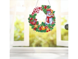 Rebe-kit Diy De Corona De Navidad 5d Diamante Para Decoración De Ventana Pared Puerta Adultos Niños