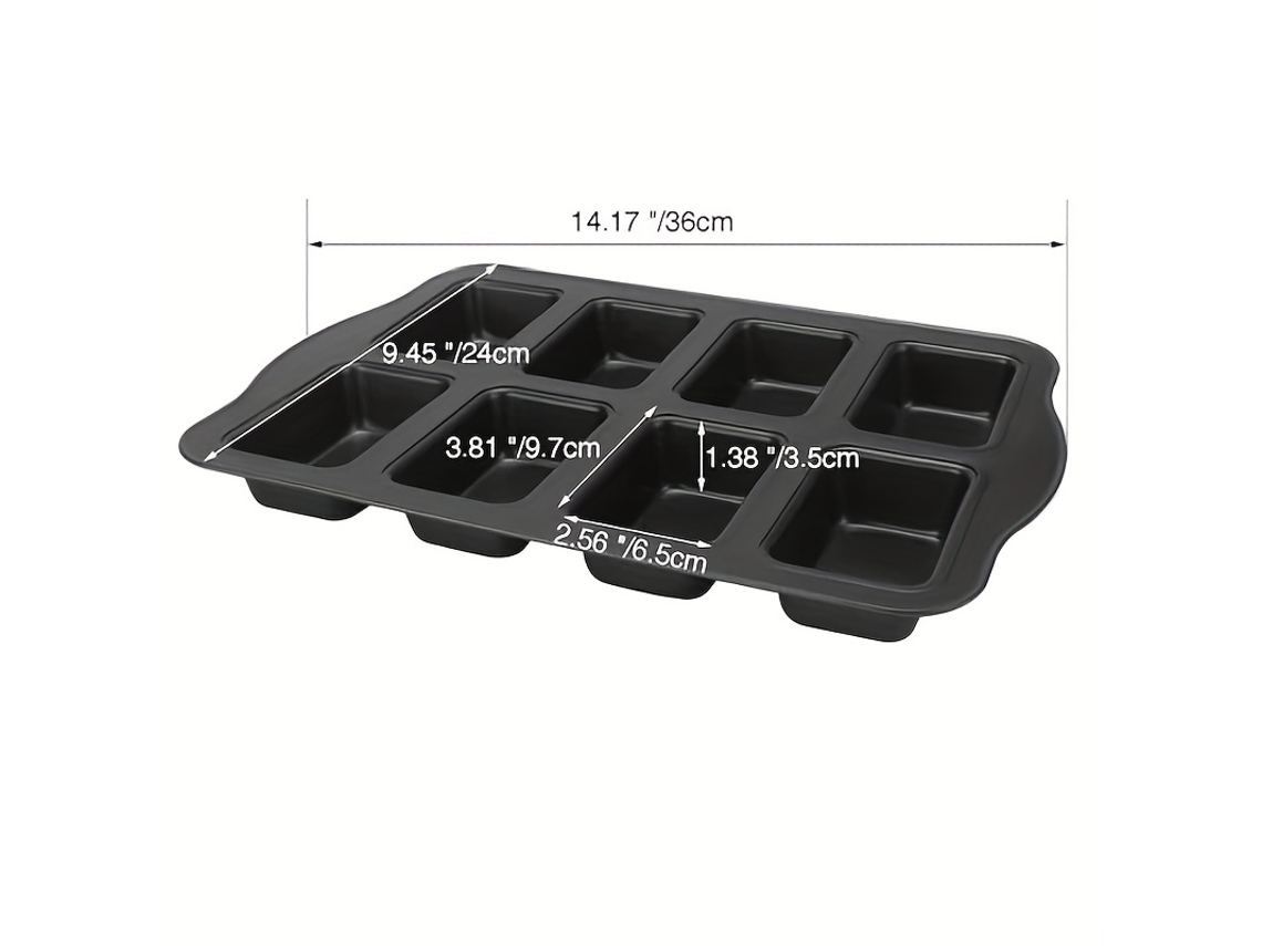 Molde Para Pan De 8 Tazas: Molde Antiadherente Fabricado En Acero Al Carbono Resistente Al Calor, Ideal Para Hornear Pasteles.