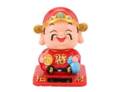 Estatua De Cai Shen Con Sensor De Luz Automático Para Decoración De Oficinas, Coches Y Hoteles - Rojo