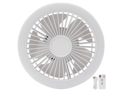 Ventilador eléctrico inteligente con mando a distancia, 3 velocidades, blanco.