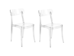 Cadeira de jantar BELIANI Covington de Policarbonato Transparente 46x48x80