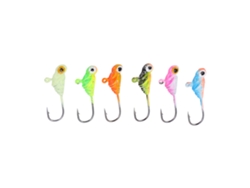 Mini señuelos para pesca en hielo, 6 piezas, acero al carbono