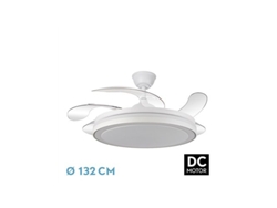 Ventilador de techo DC Sparta Maxi ajustable con control remoto, blanco Fabrilamp (80 W, 3 CC, 10255 lm)