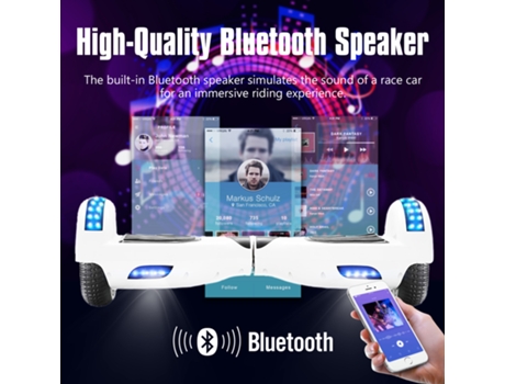 Hoverboard NEI-WAI z1+ Azul para Niños (Columna Bluetooth - Autonomía: 8/10  Km - Velocidad Máxima: 10 Km/H)