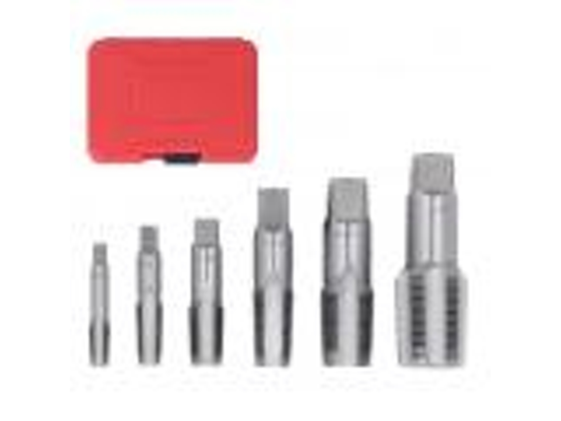 Kit de 6 herramientas de roscado de acero al carbono para tuberías NPT de PVC de 1 pulg. a 1/8 pulg.