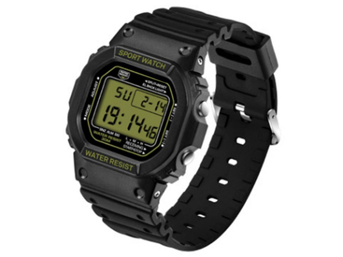 Reloj Electrónico Digital Impermeable De Moda Para Hombre (oro Negro)
