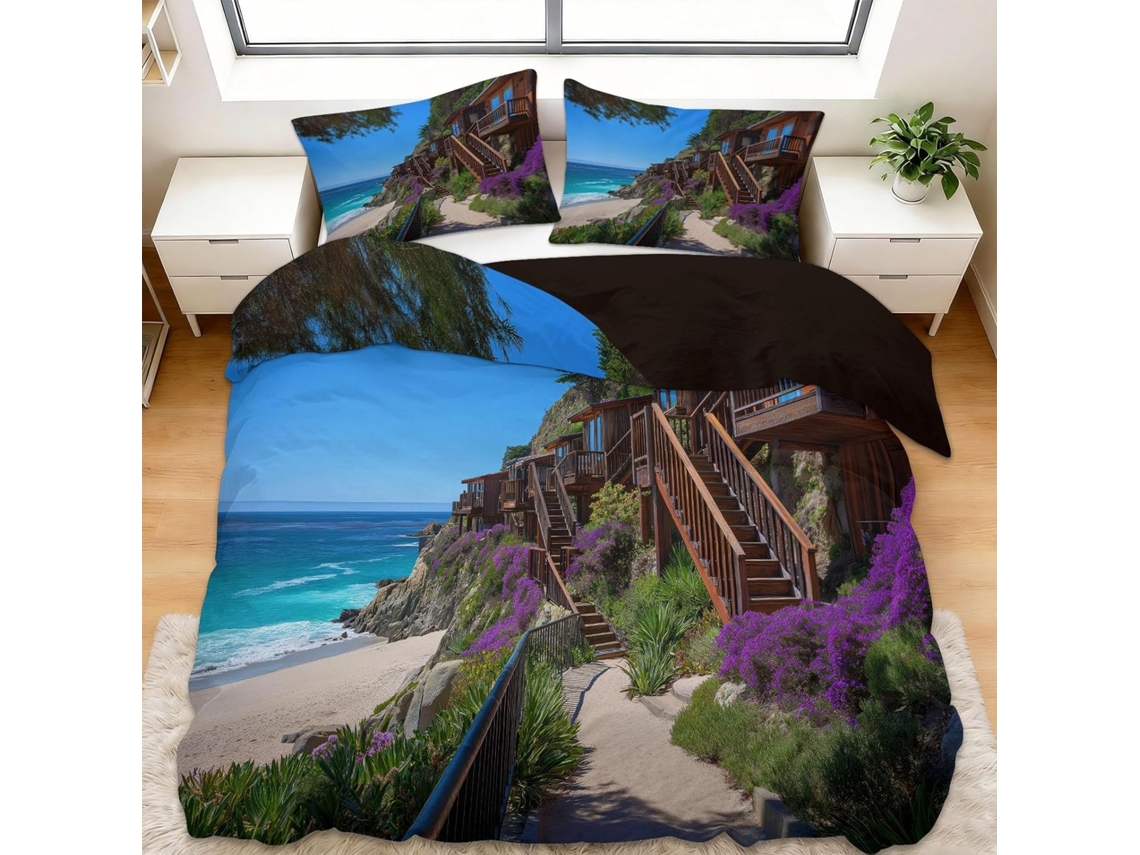 Juego Ropa Cama Funda Nórdica Almohada Funda Piezas Juego Color 90x190 Cm 65x65 90 X 190 65