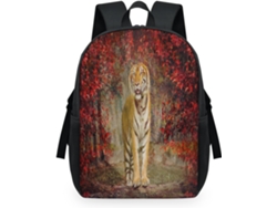 Mochila Tropicallife Estampado Tigre Bosque Otoñal Para Niños Niñas Hombres Mujeres Mochila Escolar Informa