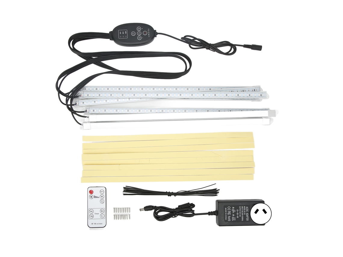 Lámpara Led Para Cultivo De Plantas, 8 Tiras Rígidas Con Temporizador Y Regulador De Intensidad, Luz Roja Y Azul, Enchufe Australiano.
