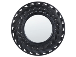 Espejo decorativo BELIANI Tierga de Material sintético Negro 60x6x60