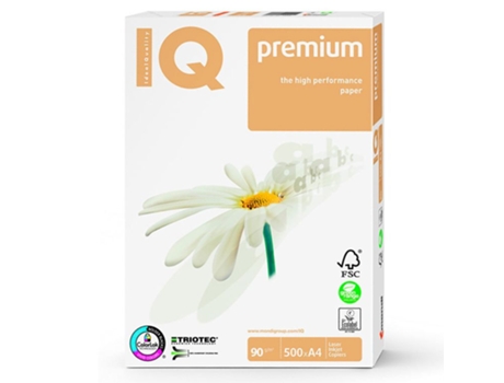 Papel para Fotocopiadora MONDI Iq Premium Folios A4 90 G/M²