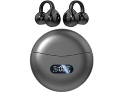 Auriculares inalámbricos con clip para la oreja abierta, Bluetooth 5.4, diseño deportivo, con estuche de carga inalámbrica (negro)