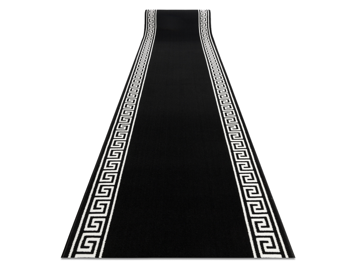 Alfombra de Pasillo Bcf Morad Grek Griego Negro 100 cm
