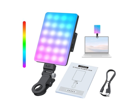 V11rgb Clip relleno Video luz teléfono móvil Selfie fotografía relleno Cámara iluminación Panel exterior foto relleno luz