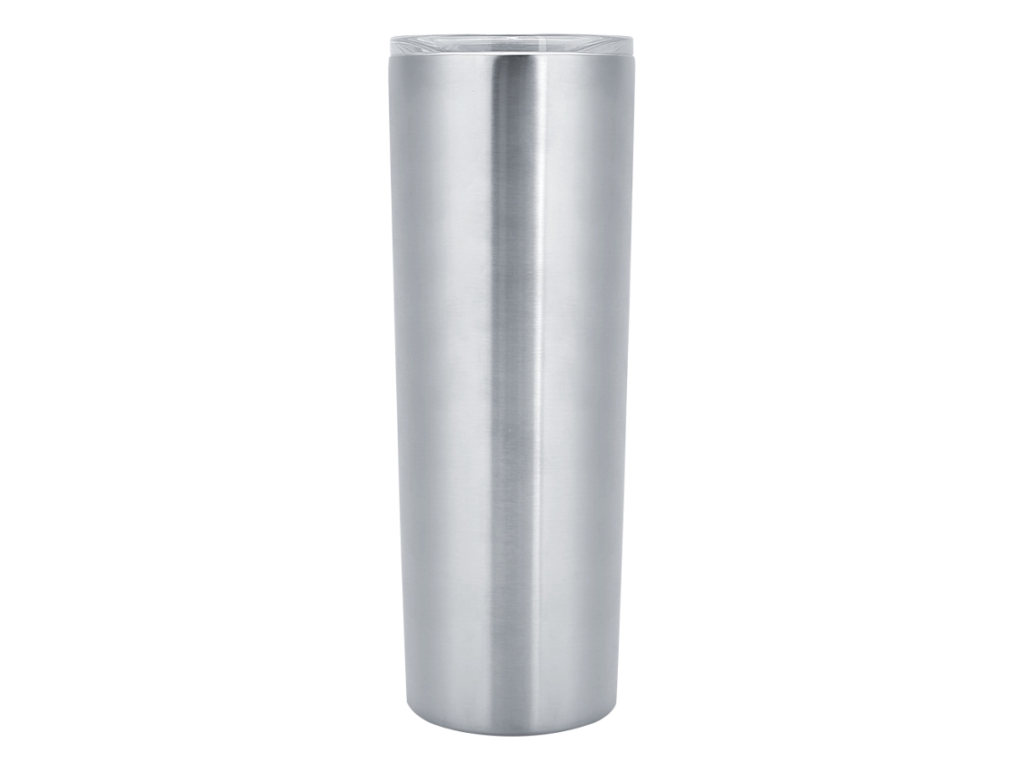 Vaso de viaje de acero inoxidable de 20 oz con tapa para café, té y bebidas frías o calientes, color plateado
