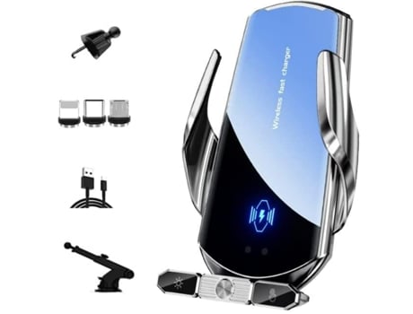 Soporte para teléfono con cargador de coche inalámbrico, soporte para teléfono móvil con ventilación de aire de sujeción automática de carga rápida...
