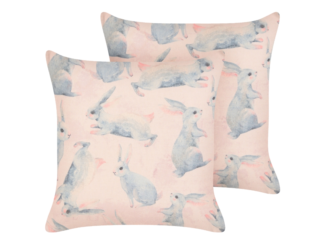 Cojines con estampado de animal BELIANI Ratibida de Algodón, Poliéster Rosa 45x45x14