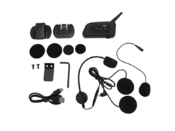 Auriculares Bluetooth Para Motocicleta Con Intercomunicador, Alcance De 1200 M, Resistentes Al Agua, Sistema De Comunicación Inalámbrica En Tiempo Real Para Cascos.