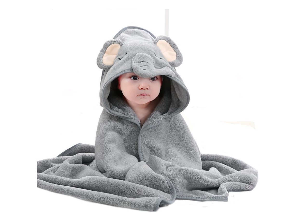Toalla Con Capucha Para Bebé, Estampado Único De Animales, Ultrasuave Y Absorbente, Regalo Para Niños Y Niñas, Gris.