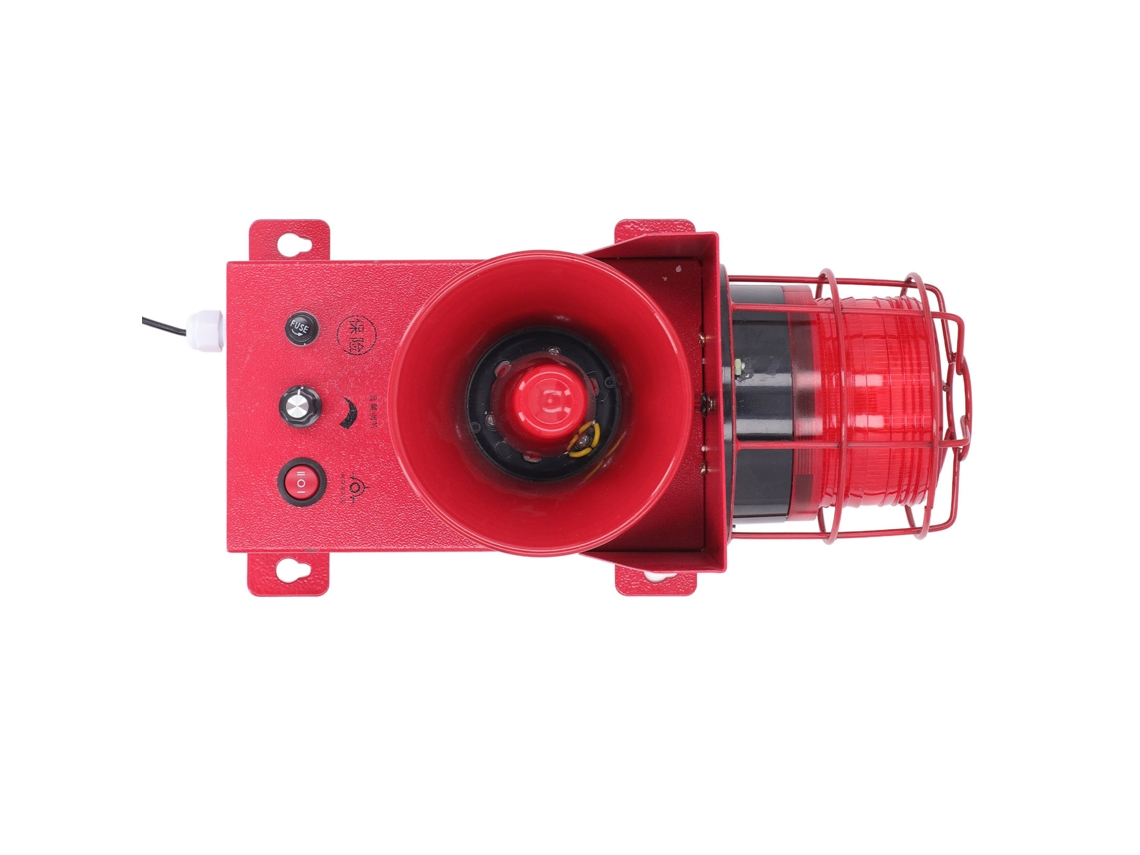 Alarma visual audible industrial de 60 W y 130 dB, IP65, resistente al agua, alarma de fábrica, boquilla LED, enchufe CN de 220 V