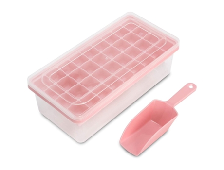 Bandeja de cubitos de hielo con tapa y cubo44 Bandeja de hielo de silicona Vienen moldes flexibles y seguros para cubitos de hielo -Estilo 2